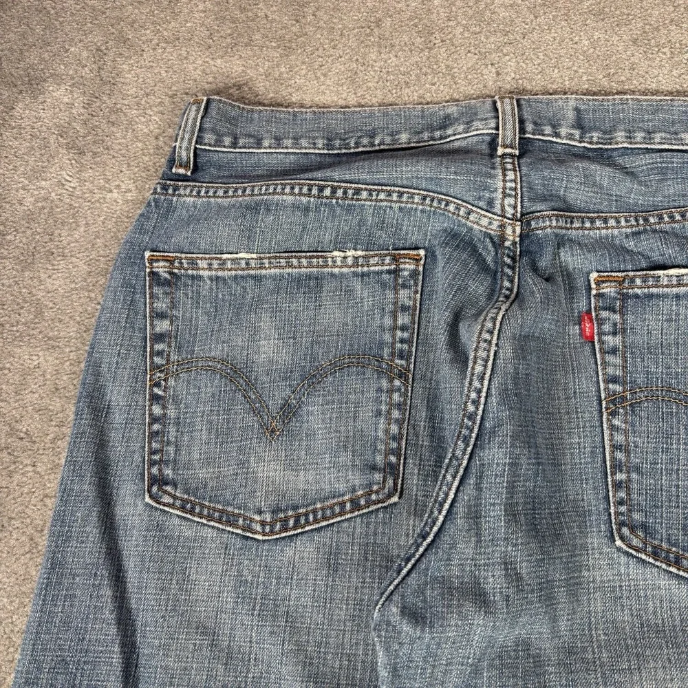 Levis 569 Jeans Mens 36x34 Loose Straight Fit Blue Denim Cotton Faded Baggy Y2K